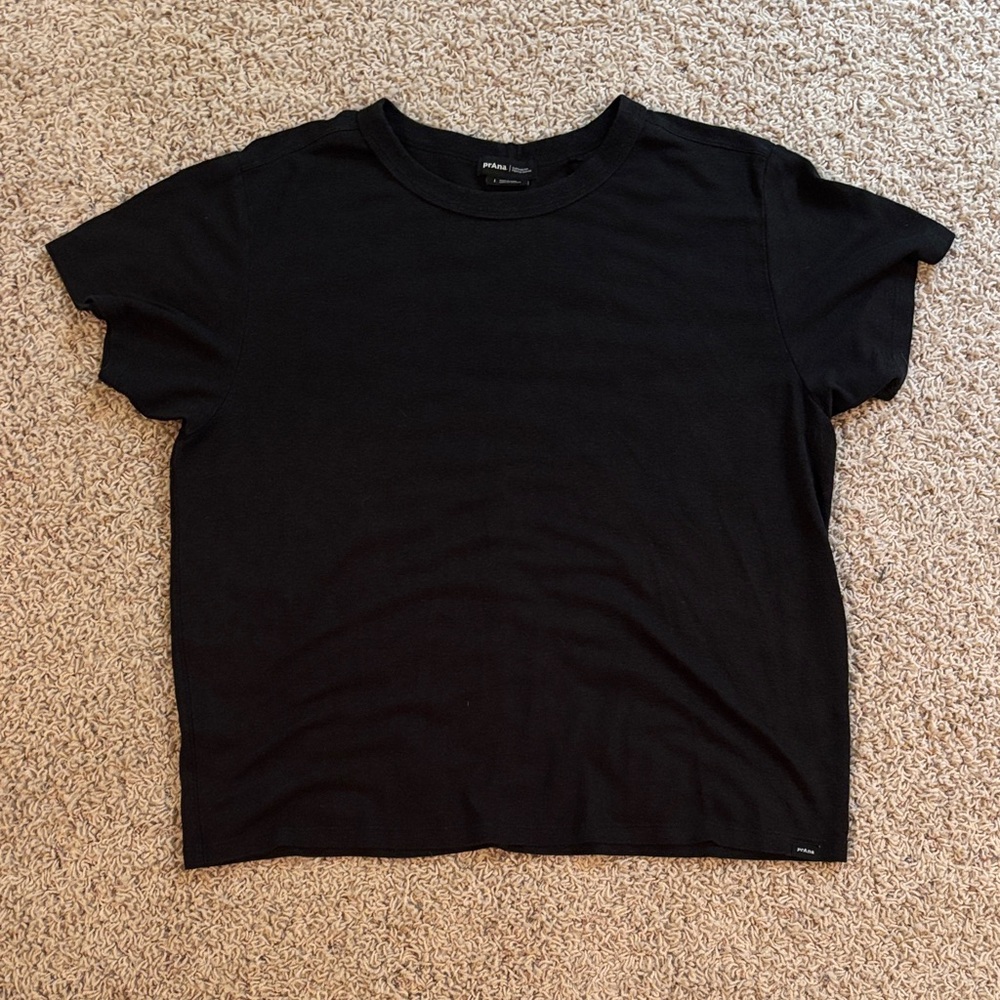 Prana Black Short Sleeve Crew Tee